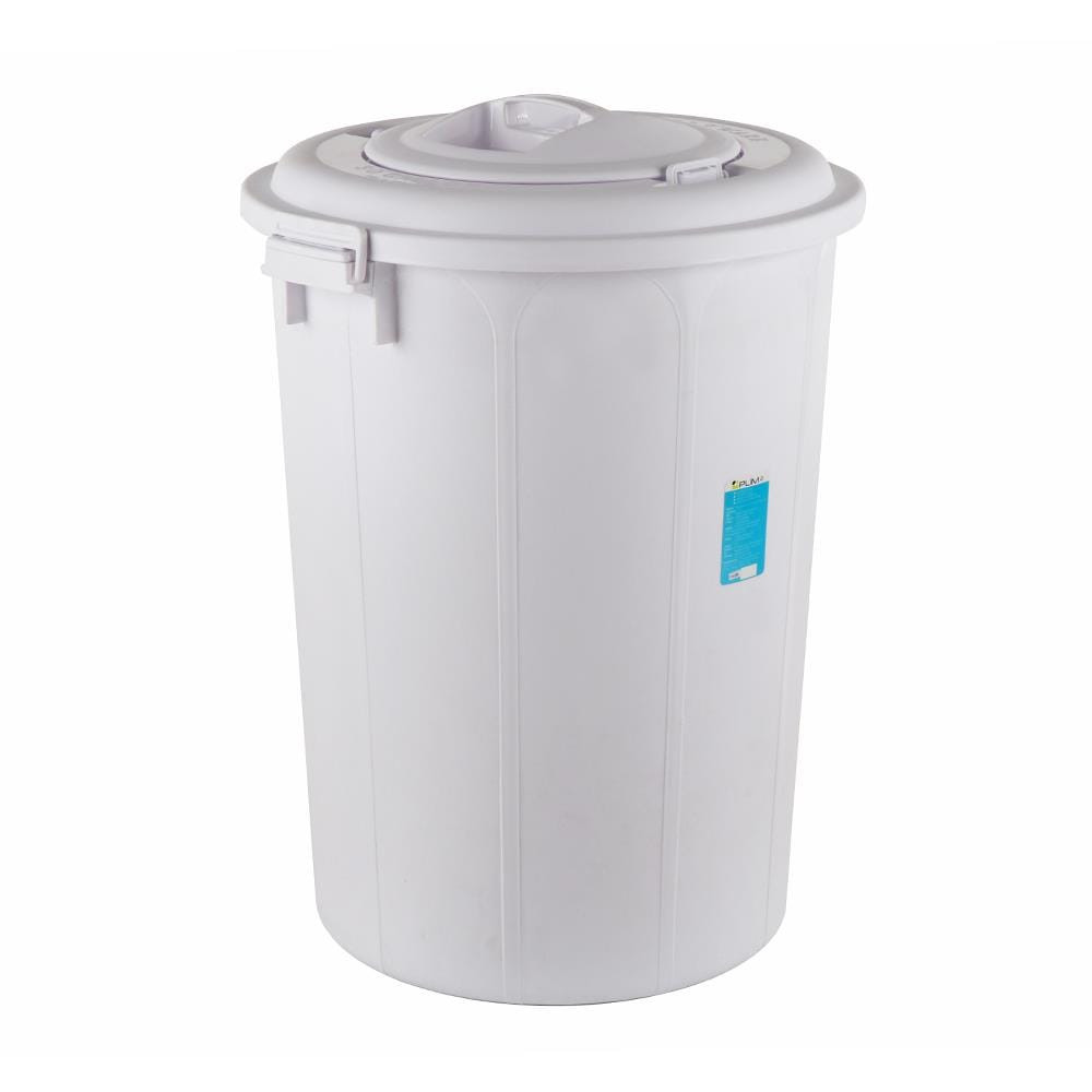 ถังน้ำถังน้ำกลมพร้อมฝาล็อค PLIM 115L (30.3.gl) สีขาว
