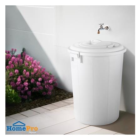 ถังน้ำถังน้ำกลมพร้อมฝาล็อค PLIM 115L (30.3.gl) สีขาว_3