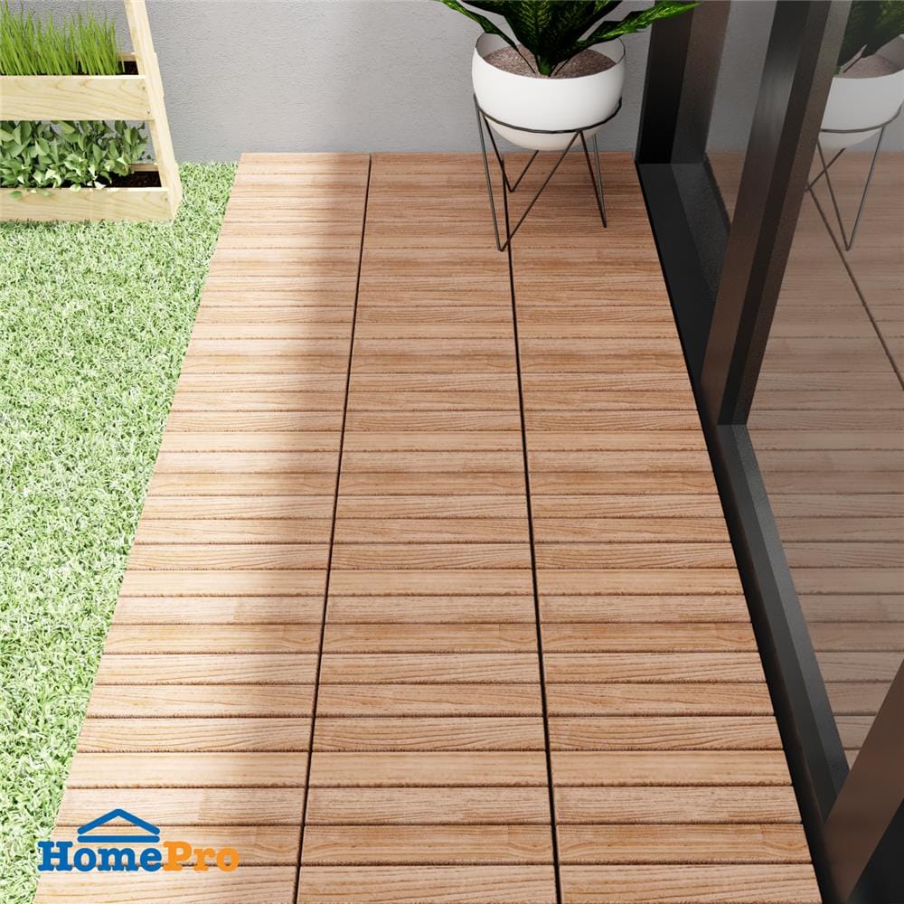 ทางเท้าไม้เนื้อแข็งตรงเรียบ SPRING 30x30 ซม.