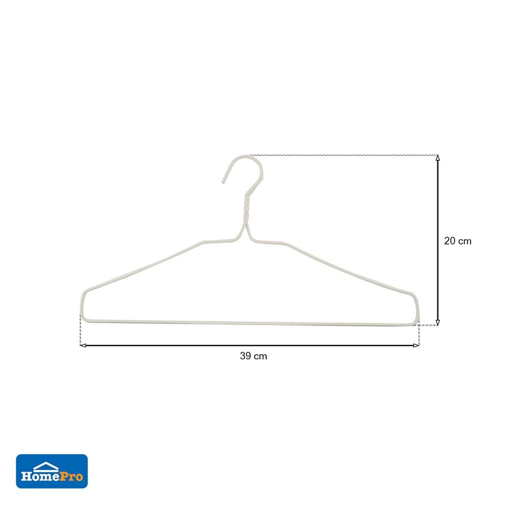 ไม้แขวนเสื้อเคลือบPVC ขาว PLIM (1x12)