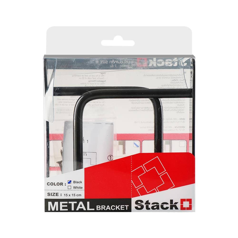 แขนรับชั้นเหล็ก STACKO P 3x15x15 ซม. สีดำ