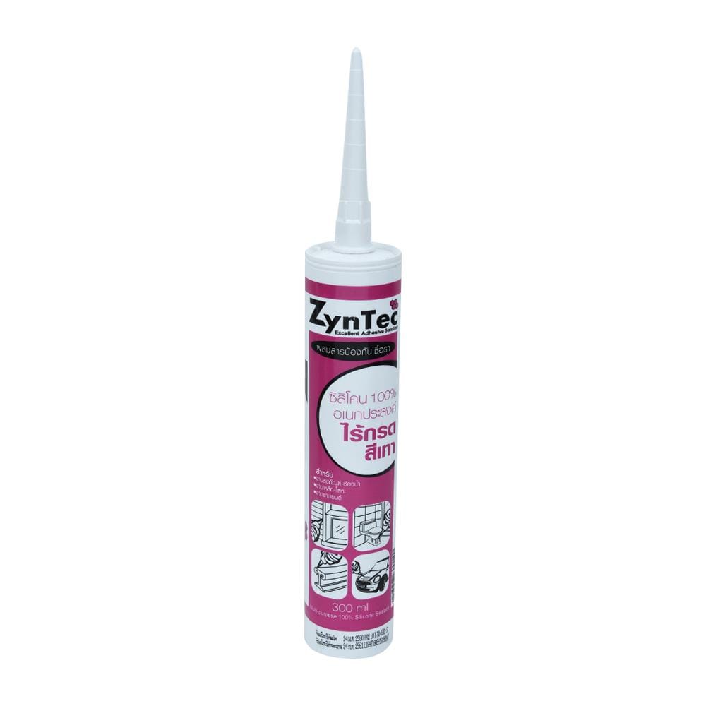 ซิลิโคนชนิดไร้กรดกันเชื้อรา ZYNTEC 300 มล. สีเทา