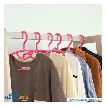 ไม้แขวนเสื้อคิงไซด์ PLIM สีชมพูเข้ม แพ็ค 6 ชิ้น_5