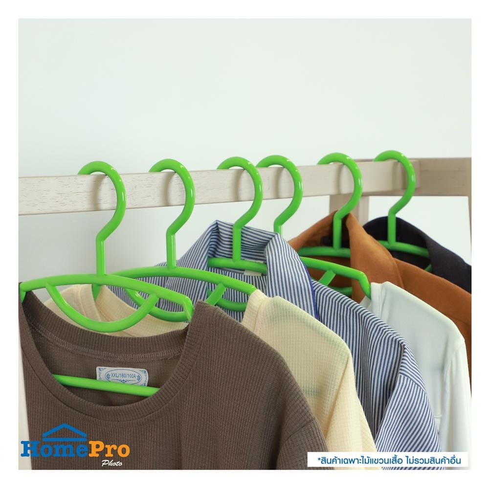ไม้แขวนเสื้อคิงไซด์ PLIM สีเขียวเลมอน แพ็ค 6 ชิ้น