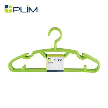 ไม้แขวนเสื้อคิงไซด์ PLIM สีเขียวเลมอน แพ็ค 6 ชิ้น_1