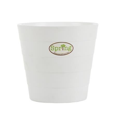 กระถางพลาสติก SPRING SP-03 26x26x25 ซม. สีขาว_0