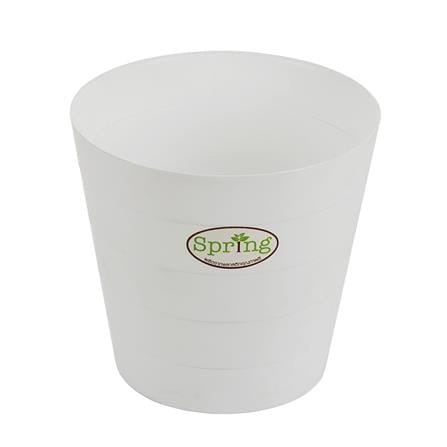 กระถางพลาสติก SPRING SP-03 26x26x25 ซม. สีขาว_1