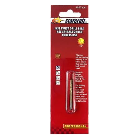 TWIST DRILL BIT STARCRAFT TITANIUM HSS&TIN-COATED 1/16IN_1