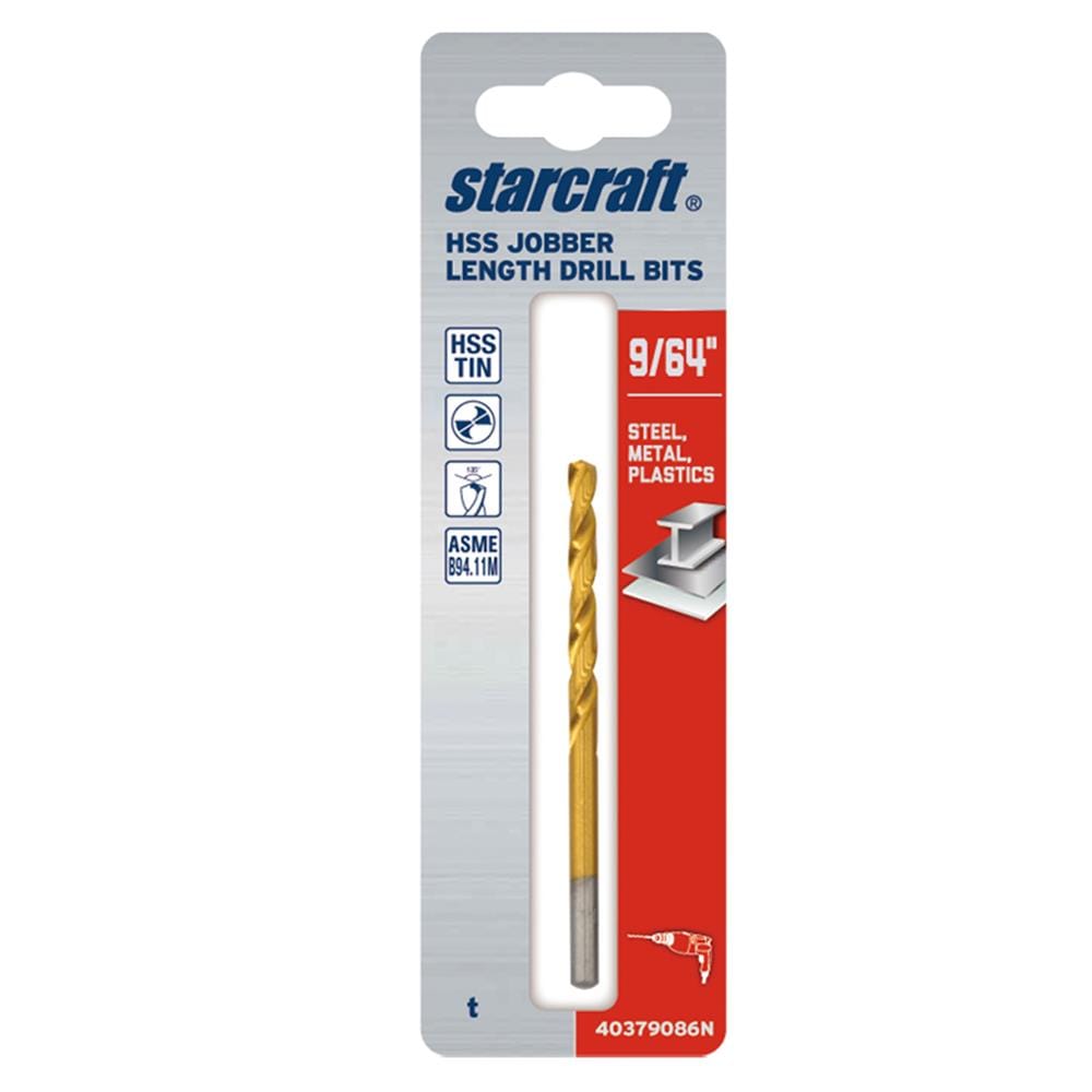 ดอกเจาะเหล็ก STARCRAFT TITANIUM HSS&TIN-COATED 9/64 นิ้ว