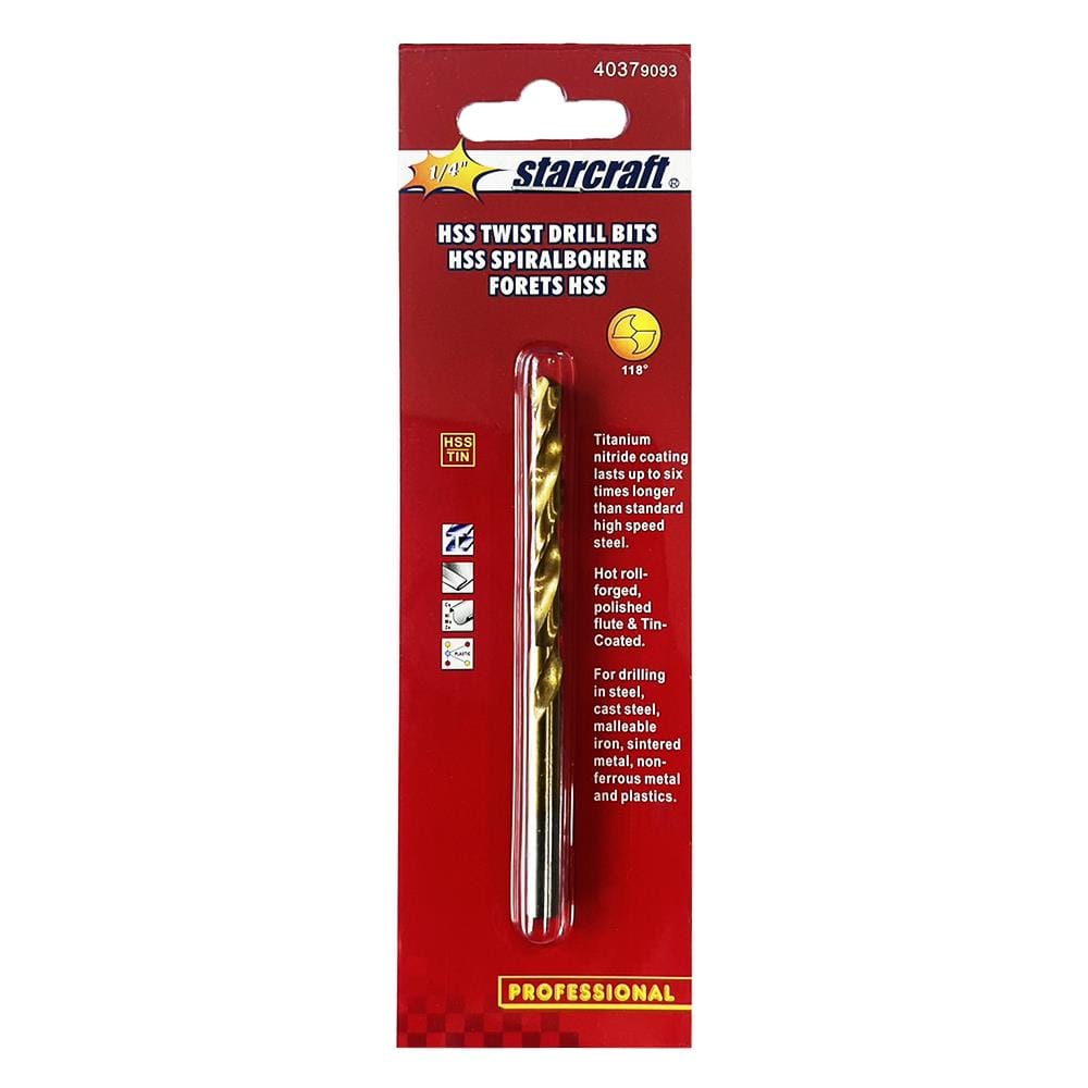 ดอกเจาะเหล็ก STARCRAFT TITANIUM HSS&TIN-COATED 1/4 นิ้ว