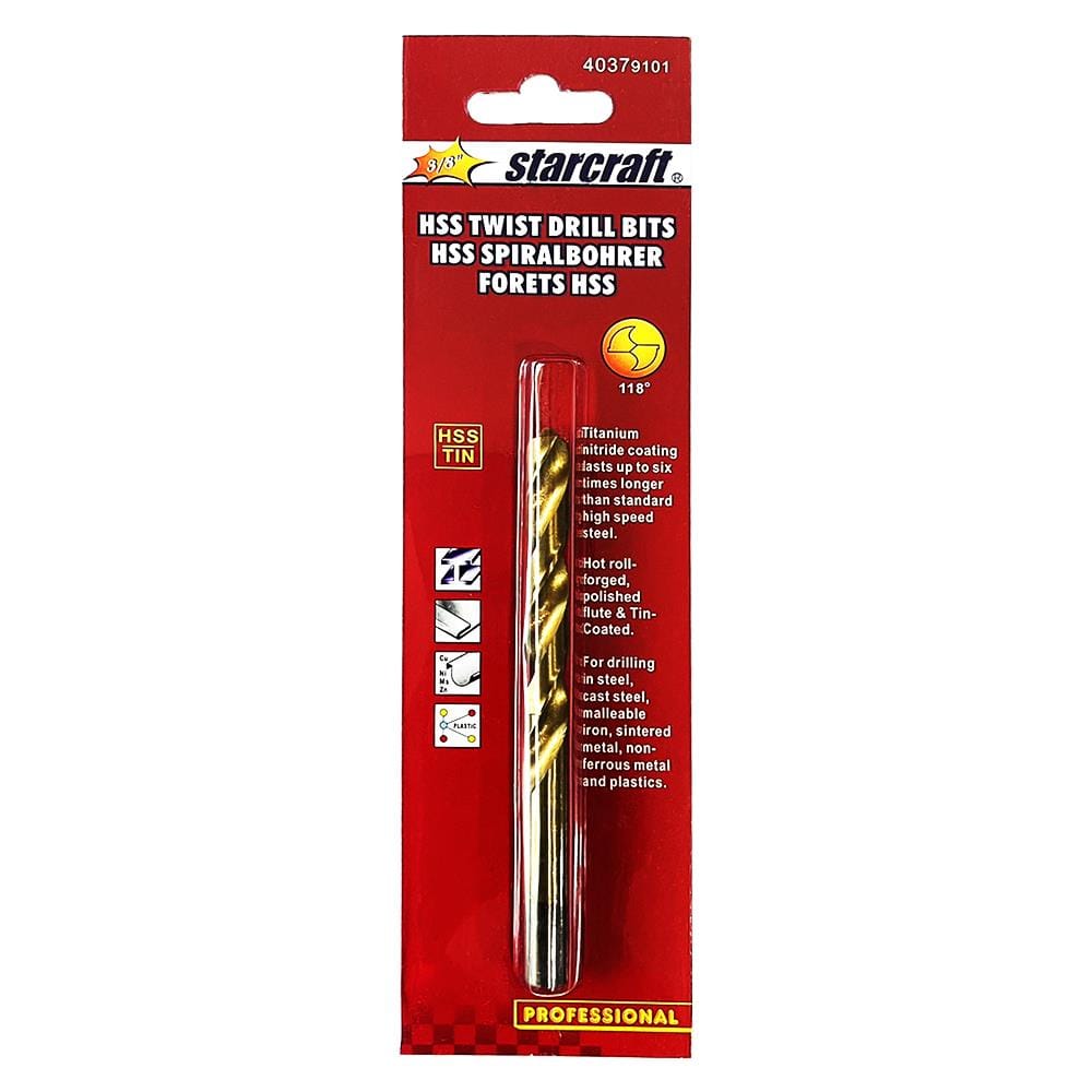 ดอกเจาะเหล็ก STARCRAFT TITANIUM HSS&TIN-COATED 3/8 นิ้ว