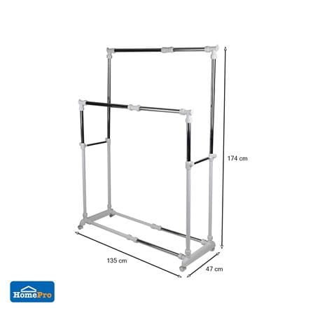 CLOTH RACK 2 BARS 135x47x160cm PLIM_5