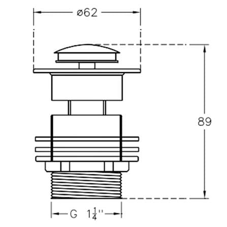 สะดืออ่างล้างหน้าแบบกด AMERICAN STANDARD A-8016-A-N_2