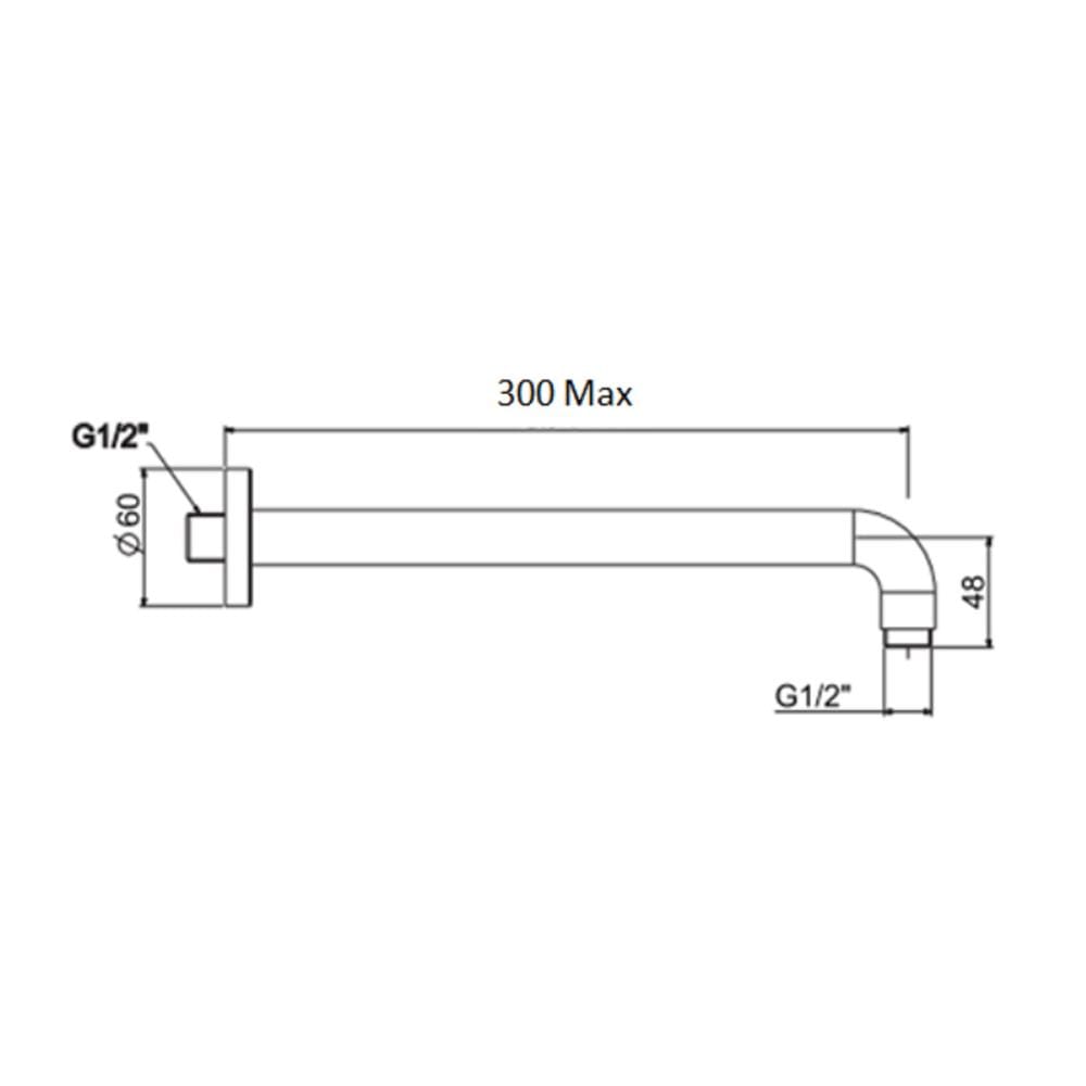 ก้านฝักบัว AMERICAN STANDARD A-1026 42.5 ซม.