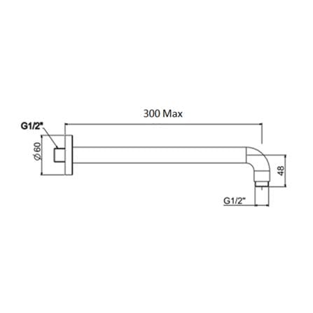 ก้านฝักบัว AMERICAN STANDARD A-1026 42.5 ซม._1