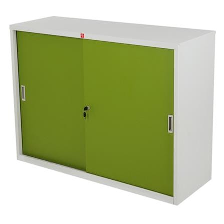 ตู้เหล็กบานเลื่อนทึบ LUCKY WORLD KSS-120-GG สีเขียว_1