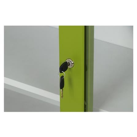 ตู้เหล็กบานเลื่อนกระจก LUCKY WORLD KSG-120-GG สีเขียว_6