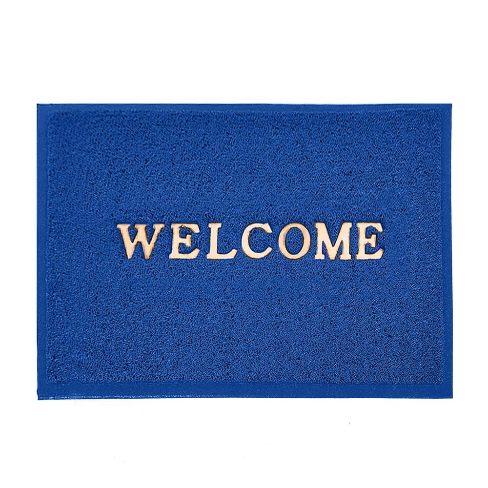 พรมเช็ดเท้าดักฝุ่น HOME LIVING STYLE WELCOME 50X70 ซม. สีน้ำเงิน