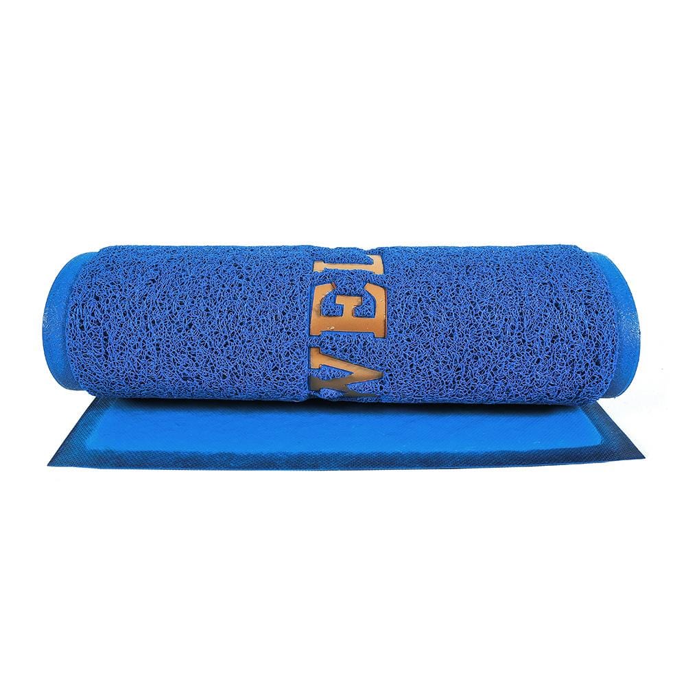พรมเช็ดเท้าดักฝุ่น HOME LIVING STYLE WELCOME 50X70 ซม. สีน้ำเงิน