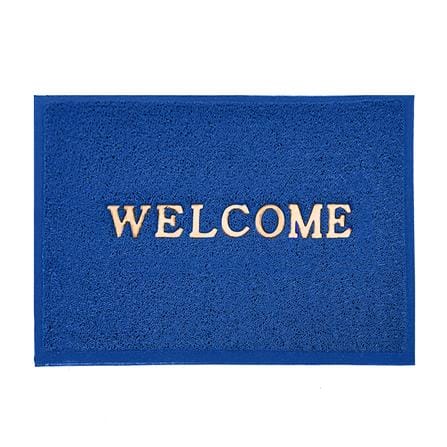 พรมเช็ดเท้าดักฝุ่น HOME LIVING STYLE WELCOME 50X70 ซม. สีน้ำเงิน_0