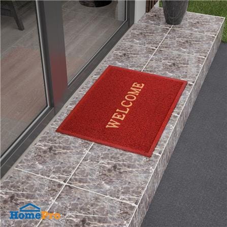 พรมเช็ดเท้าดักฝุ่น HOME LIVING STYLE WELCOME 50X70 ซม. สีแดง_3