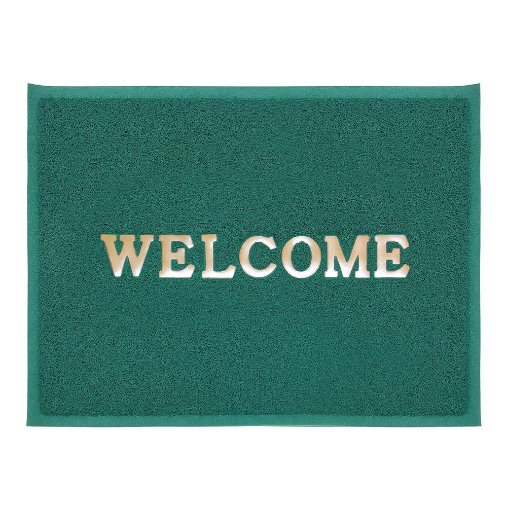 พรมเช็ดเท้าดักฝุ่น HOME LIVING STYLE WELCOME 60X80 ซม. สีเขียว