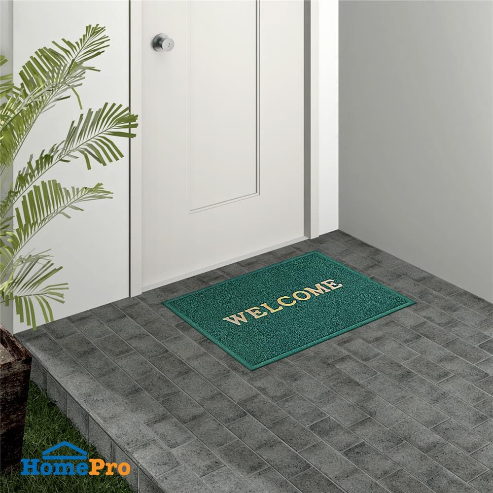 พรมเช็ดเท้าดักฝุ่น HOME LIVING STYLE WELCOME 60X80 ซม. สีเขียว