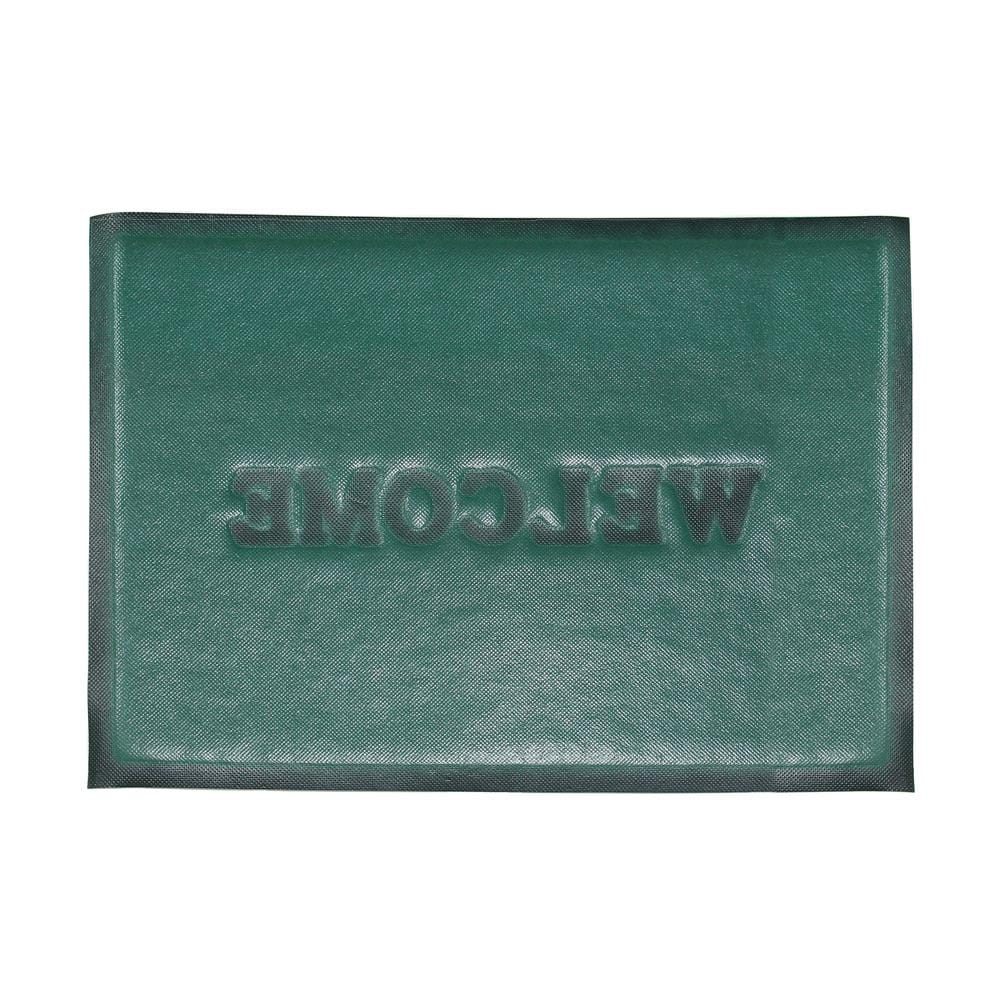 พรมเช็ดเท้าดักฝุ่น HOME LIVING STYLE WELCOME 50X70 ซม. สีเขียว