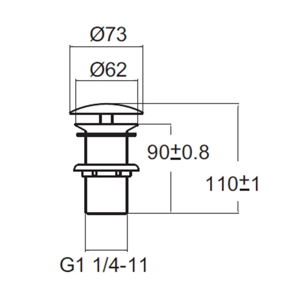 สะดืออ่างล้างหน้าแบบกด AMERICAN STANDARD A-8009