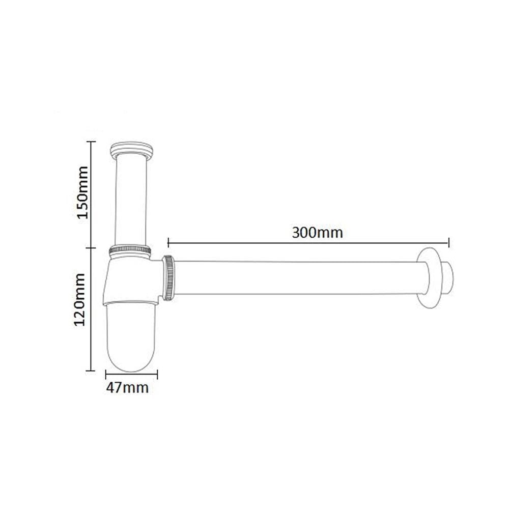 ท่อน้ำทิ้งอ่างล้างหน้ากระปุก RASLAND P8008A/30 30 ซม.