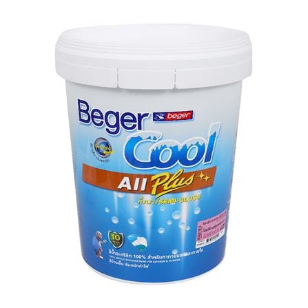 สีน้ำทาภายนอก ชนิดกึ่งเงา BEGERCOOL ALL PLUS 4400 สีขาว 5 แกลลอน_0