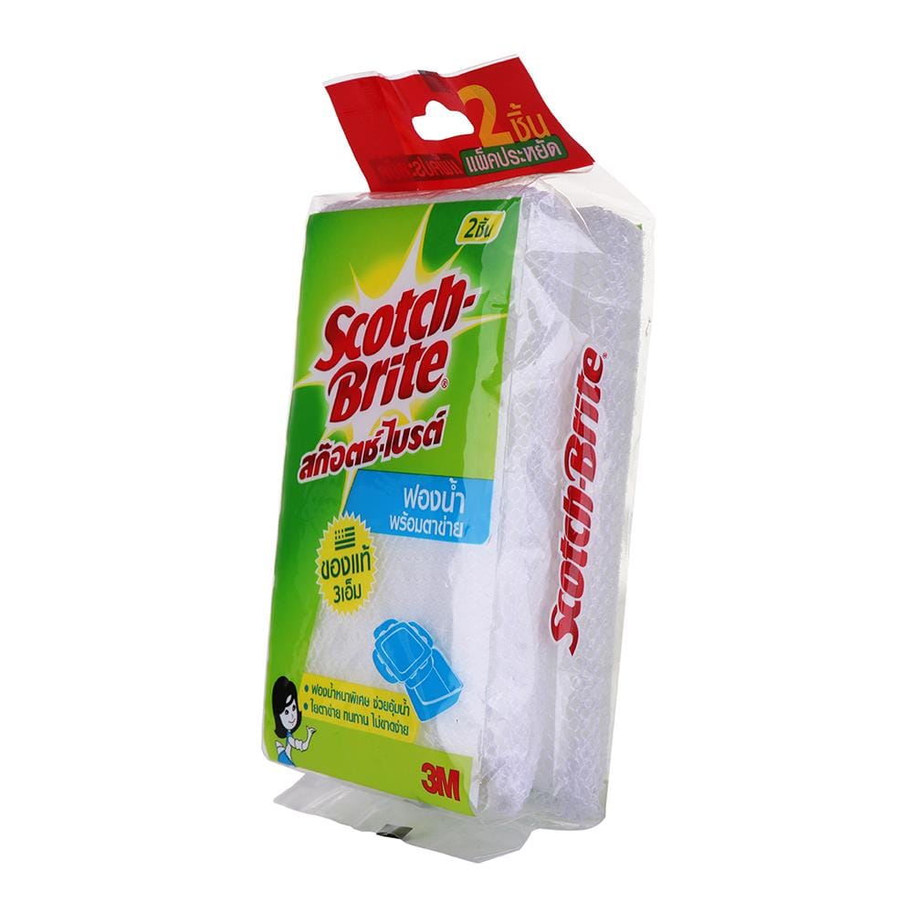 ฟองน้ำหุ้มตาข่าย SCOTCH-BRITE 8x2x13.5cm แพ็คคู่