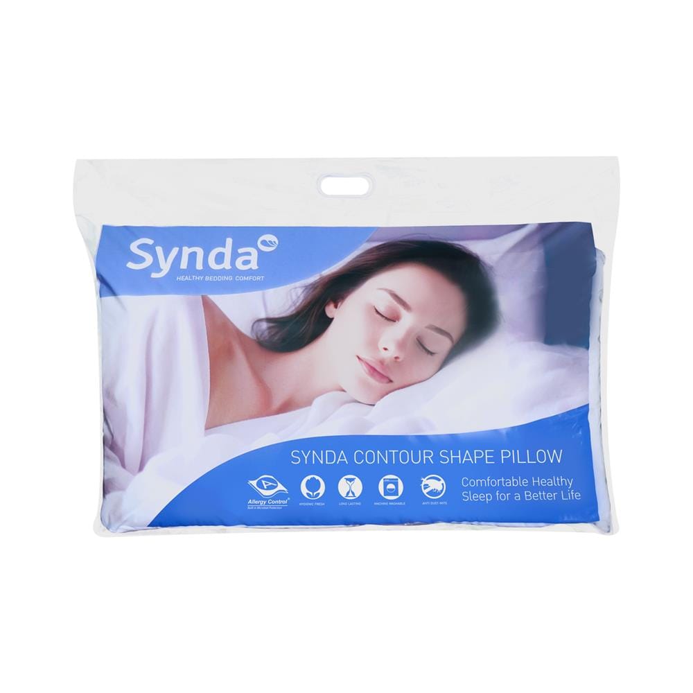 หมอนสุขภาพ ใยสังเคราะห์ SYNDA CONTOUR 2 15.5x24.5 นิ้ว สีขาว