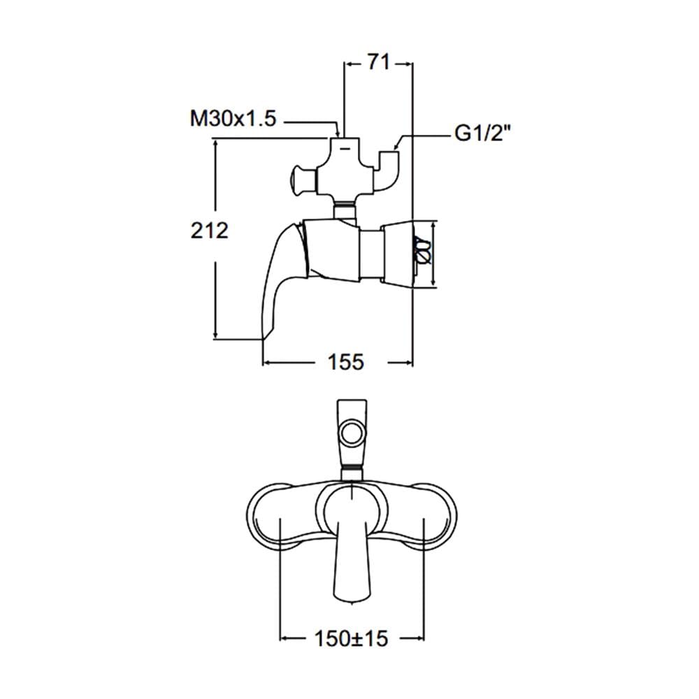 ก๊อกผสมยืนอาบ AMERICAN STANDARD A-2191-310B