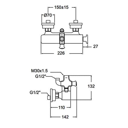 ก๊อกผสมยืนอาบ AMERICAN STANDARD A-2287-310B_1