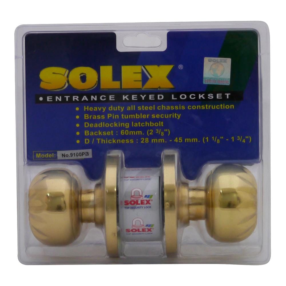 ลูกบิดประตู หัวจัน SOLEX 9100 PB สีทองเหลืองรมดำ