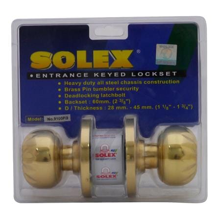 ลูกบิดประตู หัวจัน SOLEX 9100 PB สีทองเหลืองรมดำ_0