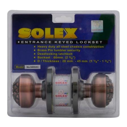ลูกบิดประตู หัวจัน SOLEX 9400 AC สีทองแดงรมดำ_0