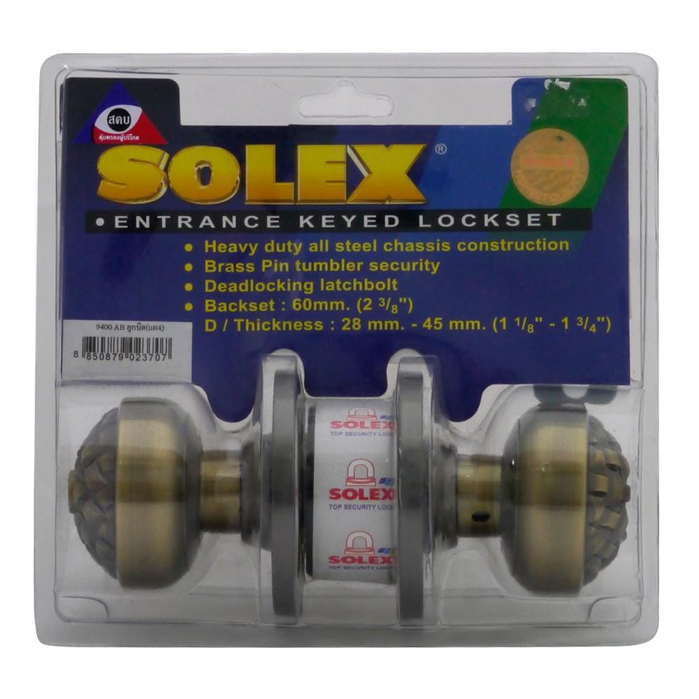 ลูกบิดประตู หัวจัน SOLEX 9400 AB สีทองเหลืองรมดำ