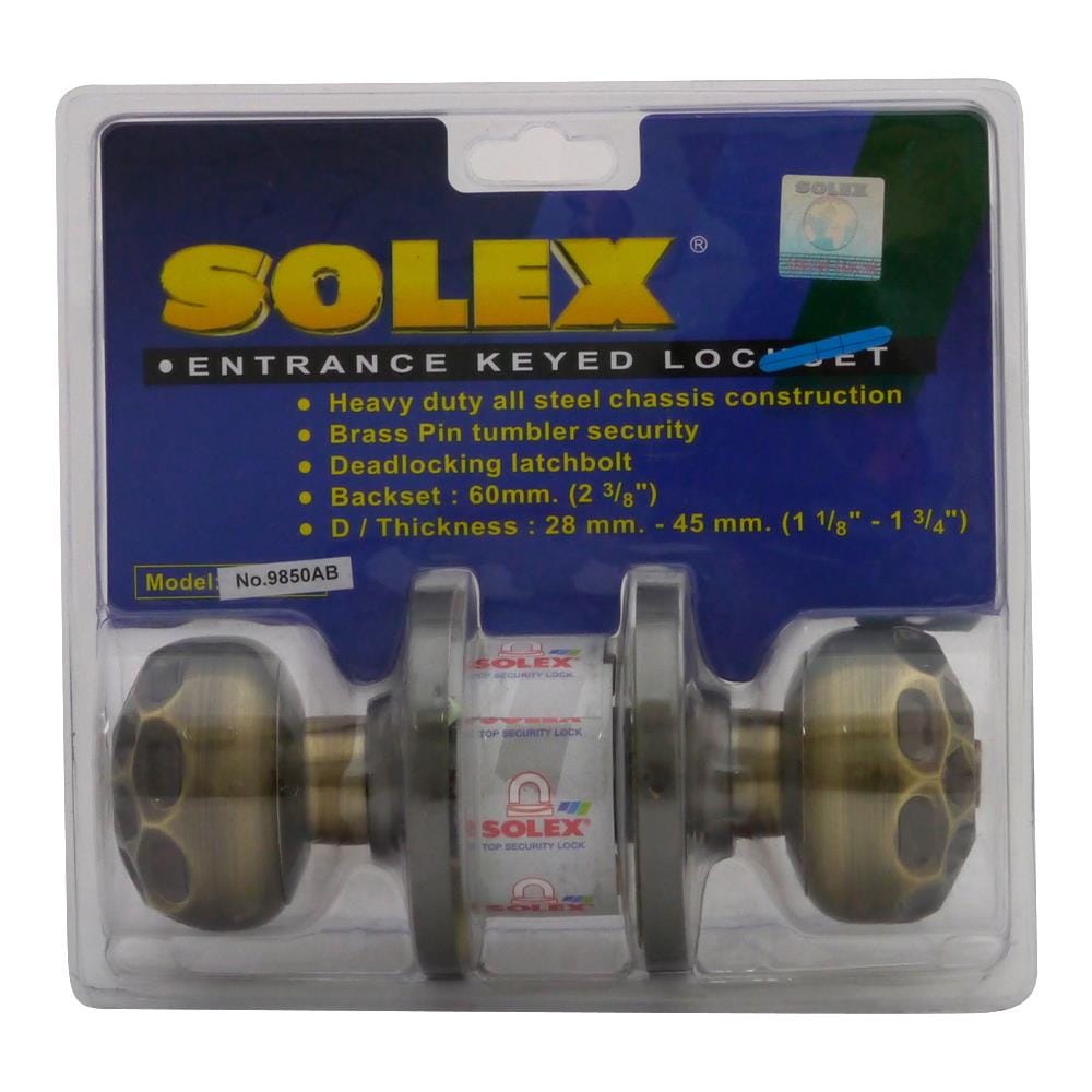ลูกบิดประตู หัวจัน SOLEX 9850 AB สีทองเหลืองรมดำ