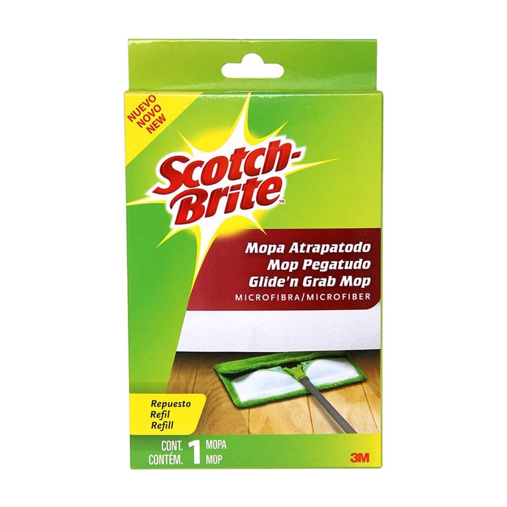 หัวม็อบดันฝุ่นผ้าไมโครไฟเบอร์ SCOTCH-BRITE 5.5 นิ้ว สีเขียว