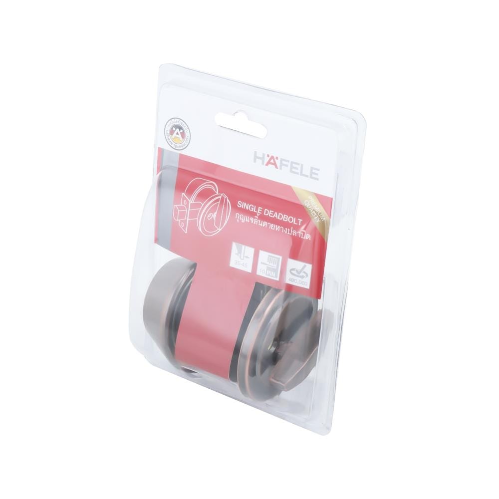 กุญแจลิ้นตาย 1 ด้าน HAFELE 489.10.360 สีทองแดงรมดำ