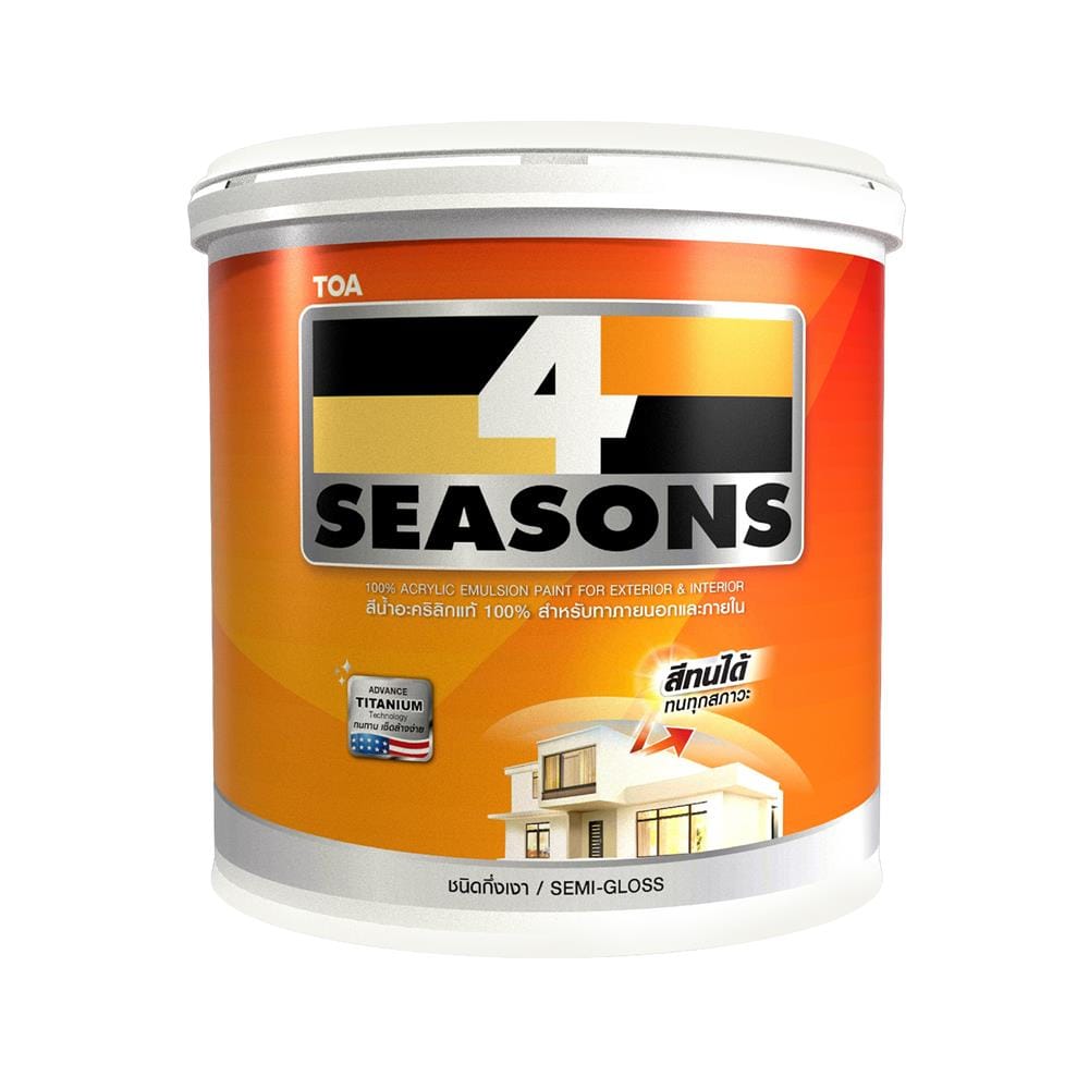 WATER-BASED EXTERIOR PAINT SEMI-GLOSS TOA 4 SEASONS WHITE #AG1000 5GAL