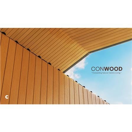 ไม้ผนังบังใบ CONWOOD G2 ลายเสี้ยน 20.3X305X1.1 ซม. สีขาวงาช้าง_5
