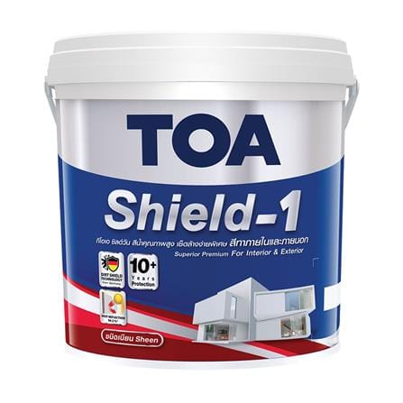 สีน้ำทาภายนอก ชนิดเนียน TOA SHIELD-1 BASE B สีขาว 2.5 แกลลอน_0