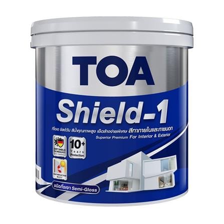 สีน้ำทาภายนอก ชนิดกึ่งเงา TOA SHIELD-1 BASE C สีขาว 1 แกลลอน