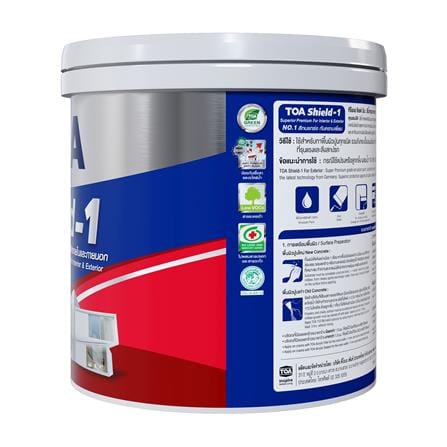 สีน้ำทาภายนอก ชนิดเนียน TOA SHIELD-1 BASE D สีขาว 1 แกลลอน_3