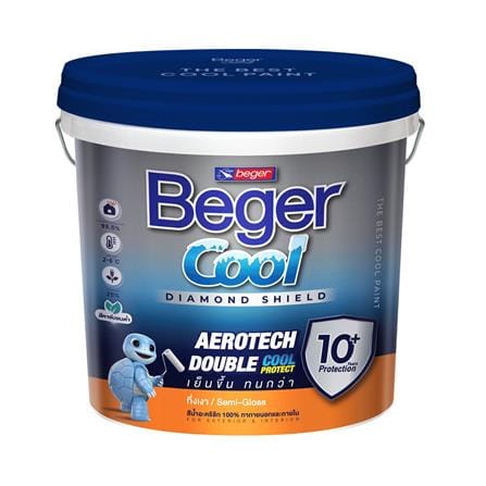 สีน้ำทาภายนอก ชนิดกึ่งเงา BEGER COOLDIAMOND10 10 BASE A สีขาว 9 ลิตร