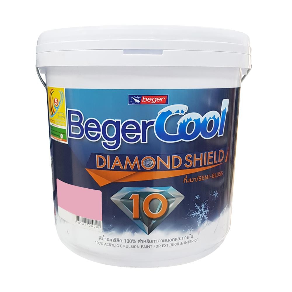 สีน้ำทาภายนอก BEGER Cool DiamondShield 10 BASE B กึ่งเงา 2.5 แกลลอน