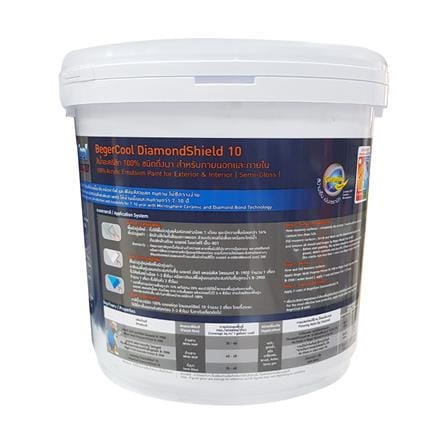 สีน้ำทาภายนอก BEGER Cool DiamondShield 10 BASE B กึ่งเงา 2.5 แกลลอน_1